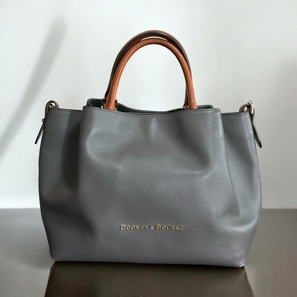 Dooney & Bourke Handbags - Authentic Dooney & Bourke Gray Leather Satchel Bag!